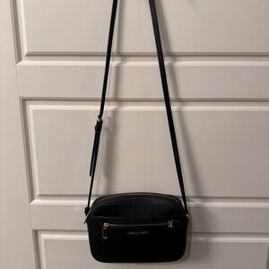 Michael Kors Leather Black with Gold Crossbody Bag